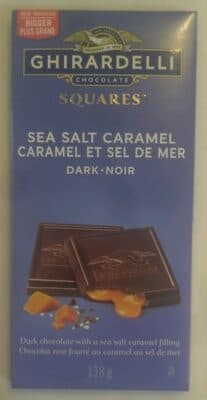 Sea Salt Caramel Dark Chocolate Squares by Ghirardelli - 70% chocolate bar