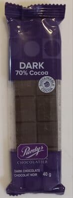 70% Cocoa Dark Chocolate by Purdys - 70% chocolate bar