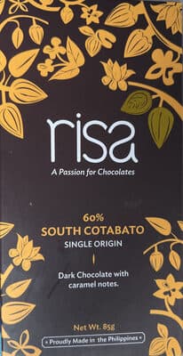 60% South Cotabato Single Origin Chocolate by risa - 60% chocolate bar