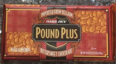 Pound Plus Bittersweet Chocolate with Almonds by Trader Joe's - 70% chocolate bar