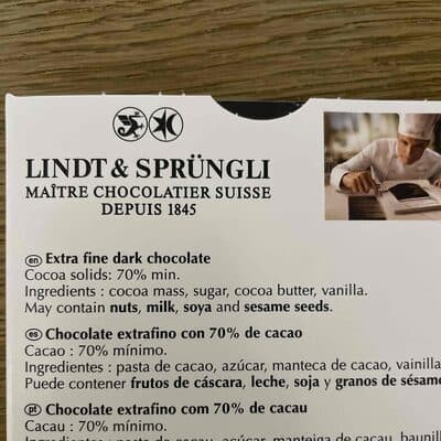 Lindt EXCELLENCE Dark 70% Cocoa by Lindt - 70% chocolate bar