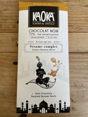 Chocolat noir sésame complet by Kaoka - 70% chocolate bar