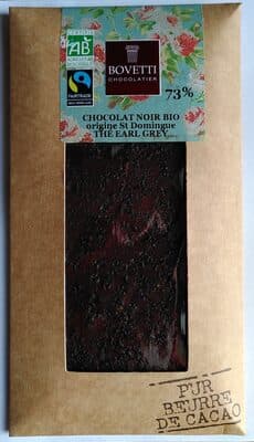 Chocolat noir bio thé Earl Grey by Bovetti - 70% chocolate bar