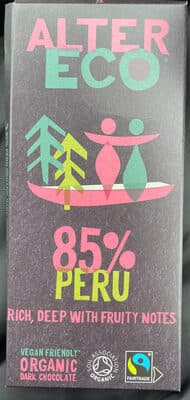 Alter Eco 85% Peru Dark Chocolate by Alter Eco - 85% chocolate bar