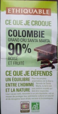 Nicaragua 90% by Ethiquable - 90% chocolate bar