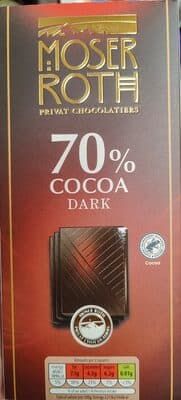 70% Cocoa Dark by Moser roth - 70% chocolate bar