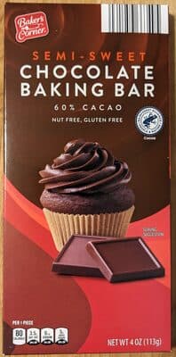 Semi-Sweet Chocolate Baking Bar by Baker's Corner - 70% chocolate bar