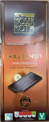 Hazelnut Dark Chocolate by Moser Roth - 70% chocolate bar
