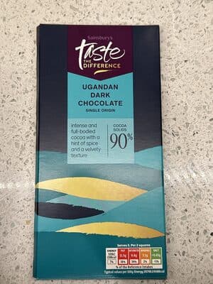 Ugandan dark chocolate by Sainsbury's - 70% chocolate bar