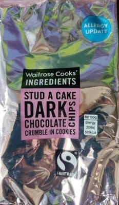 Dark chocolate chips by Waitrose - 70% chocolate bar
