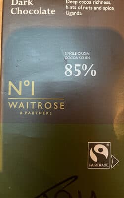 Waitrose No1 Dark Chocolate by Waitrose - 85% chocolate bar
