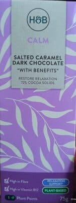 Salted Caramel Dark Chocolate "With Benefits" by Holland & Barrett - 70% chocolate bar