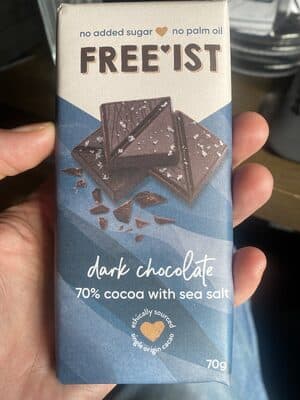 Dark chocolate 70% with sea salt by Unknown Maker - 70% chocolate bar
