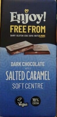 Dark Chocolate with a Salted Caramel Soft Centre by Enjoy! - 70% chocolate bar
