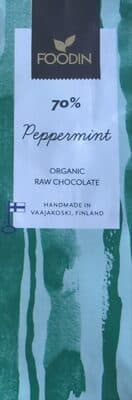 Organic Raw Chocolate Peppermint by Foodin - 70% chocolate bar