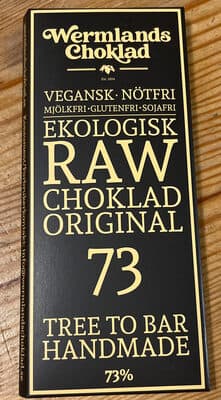 Ekologisk Raw Choklad Original 73 by Wermlands Choklad - 70% chocolate bar