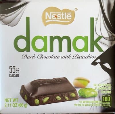 Damak Dark Chocolate with Pistachios by Nestle - 70% chocolate bar