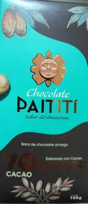 Barra de Chocolate Amargo 70% Cacao by PaititĂ - 70% chocolate bar