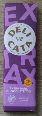 Extra Dark Chocolate 70% by Delicata - 70% chocolate bar