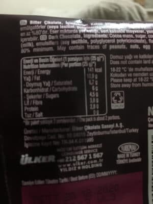 Ülker Dark Chocolate 70% by Ülker - 70% chocolate bar