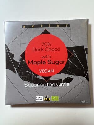 70% Dark Choco with Maple Sugar by Zotter - 70% chocolate bar