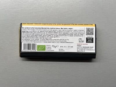 Mandarine Matcha Kokos by Zotter - 70% chocolate bar
