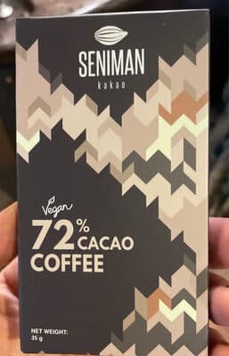 Chocolate 72% cacao coffee by Seniman - 72% chocolate bar