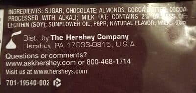 Special Dark Chocolate with Almonds by Hershey's - 70% chocolate bar
