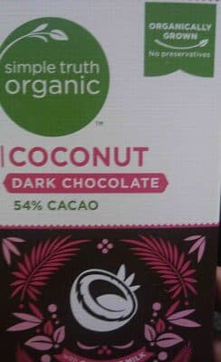 Coconut Dark Chocolate Bar by Simple truth Organic - 70% chocolate bar