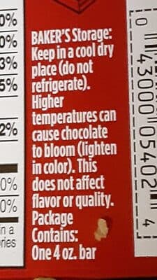 Semi-Sweet Chocolate by Baker's - 70% chocolate bar