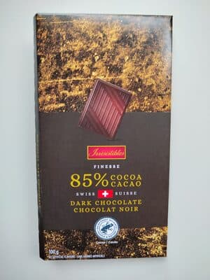 85% Dark Chocolate by Irresistibles - 85% chocolate bar