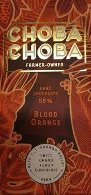 Blood Orange Dark Chocolate by choba choba - 70% chocolate bar