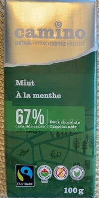 67% Cacao Mint Dark Chocolate by Camino - 67% chocolate bar