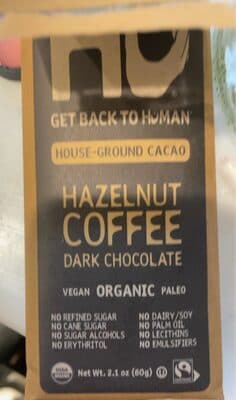 Hazelnut Coffee Dark Chocolate Bar by Hu - 70% chocolate bar