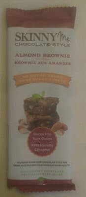 Almond Brownie No Sugar Added Dark Chocolate Style Bar by SkinnyMe - 70% chocolate bar