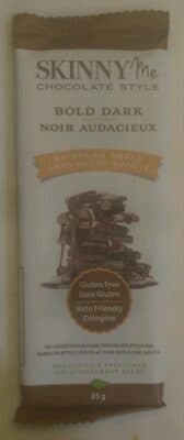 Bold Dark No Sugar Added Dark Chocolate Style Bar by SkinnyMe - 70% chocolate bar