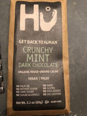 Crunchy Mint Dark Chocolate Bar by Hu - 70% chocolate bar