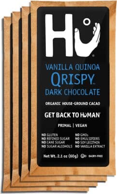 Vanilla Crunch Dark Chocolate Bar by Hu - 70% chocolate bar