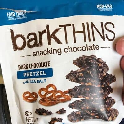Dark Chocolate Pretzel With Sea Salt by Bark Thins - 70% chocolate bar