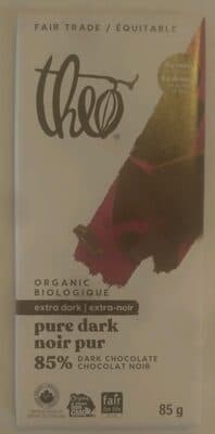 85% Pure Dark Chocolate by Theo - 85% chocolate bar